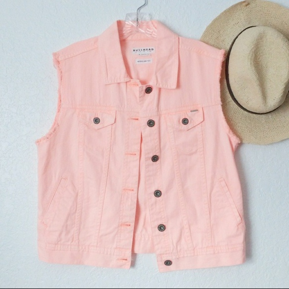 🌸 PAC SUN Pink/Coral Denim Vest 🌸